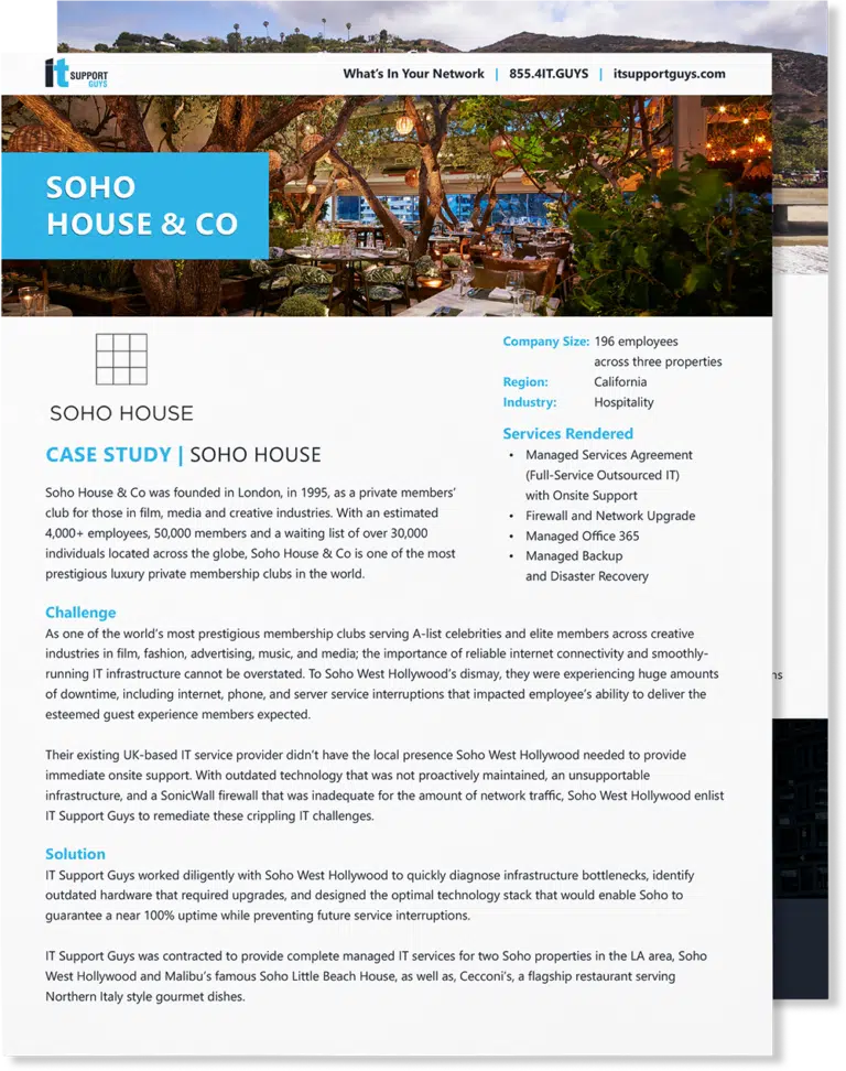 Case Study Managed IT Soho House West Hollywood and Little Beach House pop
