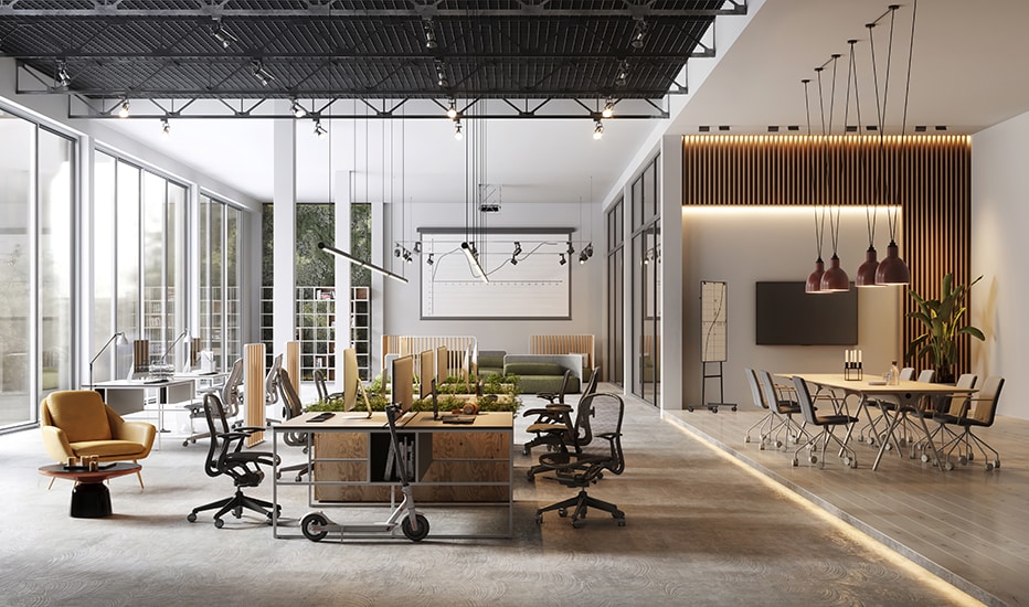 elegant large and modern designed office interior