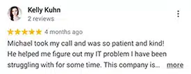 kelly k 5 star google review ss IT Support Guys