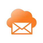 Orange email graphic with cloud above. Email and cloud setup services.