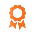 Orange icon. IT support and services approval badge. ITSG customer satisfaction.
